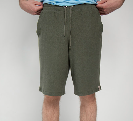 Мужские шорты из конопли и органического хлопка хаки Uzor Wear